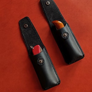 Étui à couteaux pliant en cuir pour Opinel et Victorinox