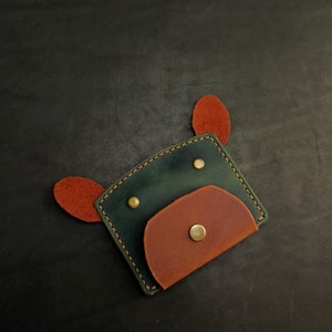 Cartera de cuero para tarjetas Cartera para niños con diseño de perro