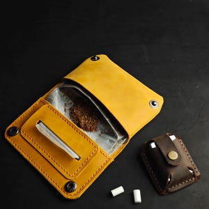Leather Tobacco Pouch Pipe Pouch Handmade Tobacco Case Cigarette Bag Smoker Gift Bavaria model