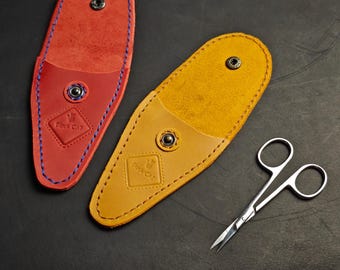 Scissors case holder, Leather manicure case holder, Manicure leather pouch, Nail grooming case, Manicure organizer tool case