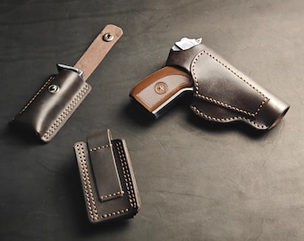 Leather Pistolet Makarov Holster Belt Carry PM Holster