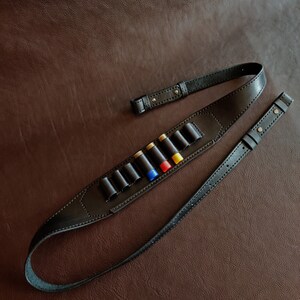 thumbnail image 2 of LB Cowhide Leather Shotgun Shell Bandolier - 20 Round - 12/16/20 Gauge - Brown 2 of 5