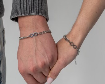 インフィニティ ステンレススチール カップルブレスレット、遠距離恋愛
