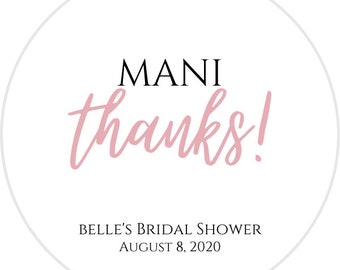 Mani Thanks Favor Tag - Can be customized to fit your theme!