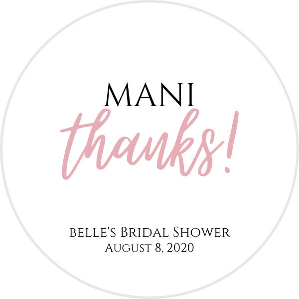 Mani Thanks Favor Tag - Can be customized to fit your theme!