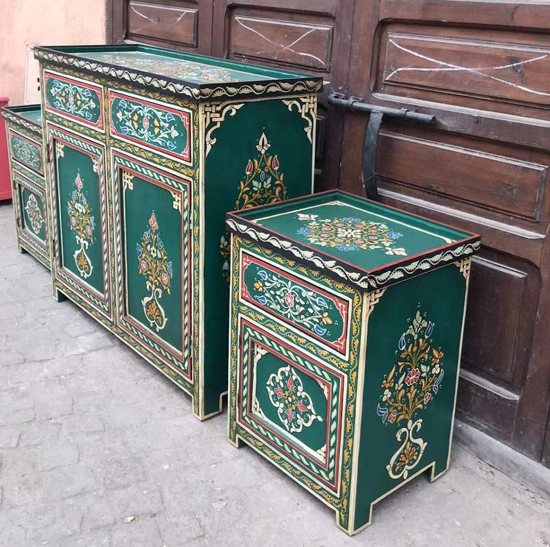 GREEN Nightstand Nightstand Pair Nightstand Bedside Table - Etsy