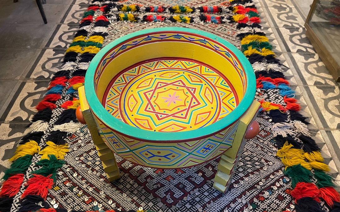 NEW2023/ Low Yellow Painted Table: 3 Legged Round Coffee - Etsy