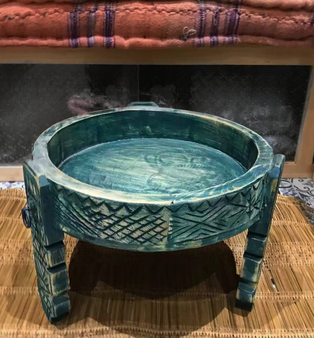 Vintage Style Coffee Table/ Carved Coffee Table Round Wooden Etsy UK