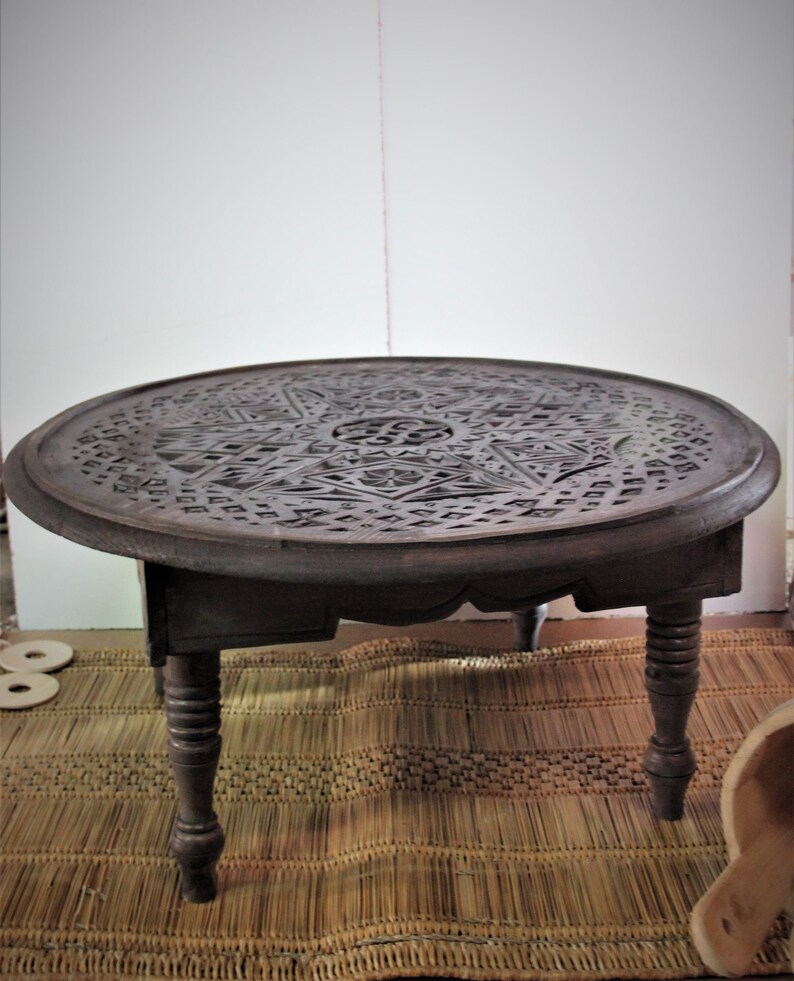 Arabic Table unique coffee table. Carved Coffee Table round Etsy
