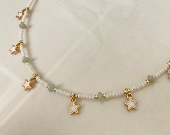 beaded star choker necklace
