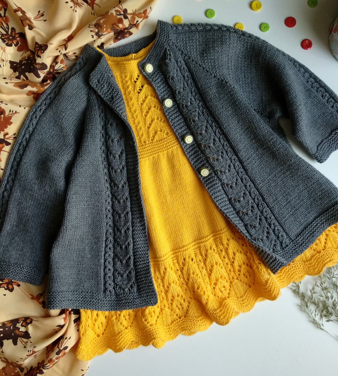 Hand Knit Baby Girl Cardigan Cotton Knit Todler Cardigan Etsy