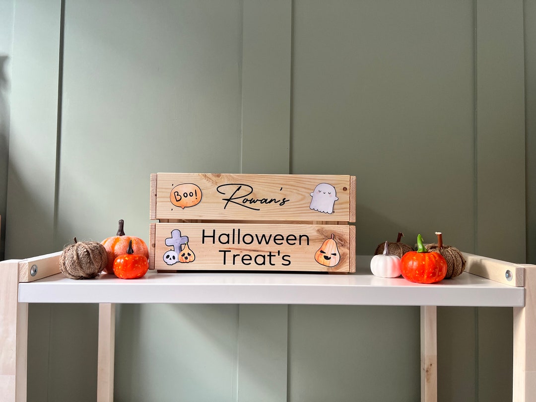 PERSONALISED HALLOWEEN CRATE Personalised Halloween Sweets Etsy