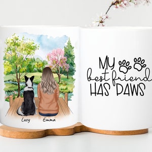 Personalised dog mug, Dog mum, girl and dog, fur mama, Dog owner gift, Christmas gift, Dog Mum Mug, gift for her, my best friend has paws