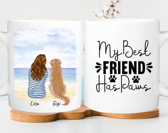 Personalised dog mug, Dog mum, girl and dog, woman and dog mug, fur mama, Dog owner gift, Christmas gift, Dog Mum Mug, gift for her, friends