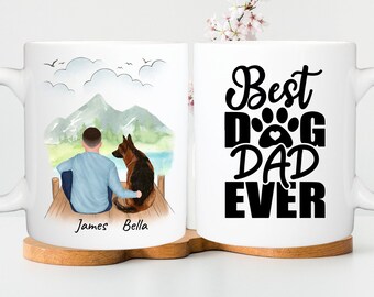 Customisable Dog Dad Mug, Dog dad, Dog mug, Dog owner gift, pet mug,  Personalised Man and Dog Mug, Christmas gift for him, Christmas mug