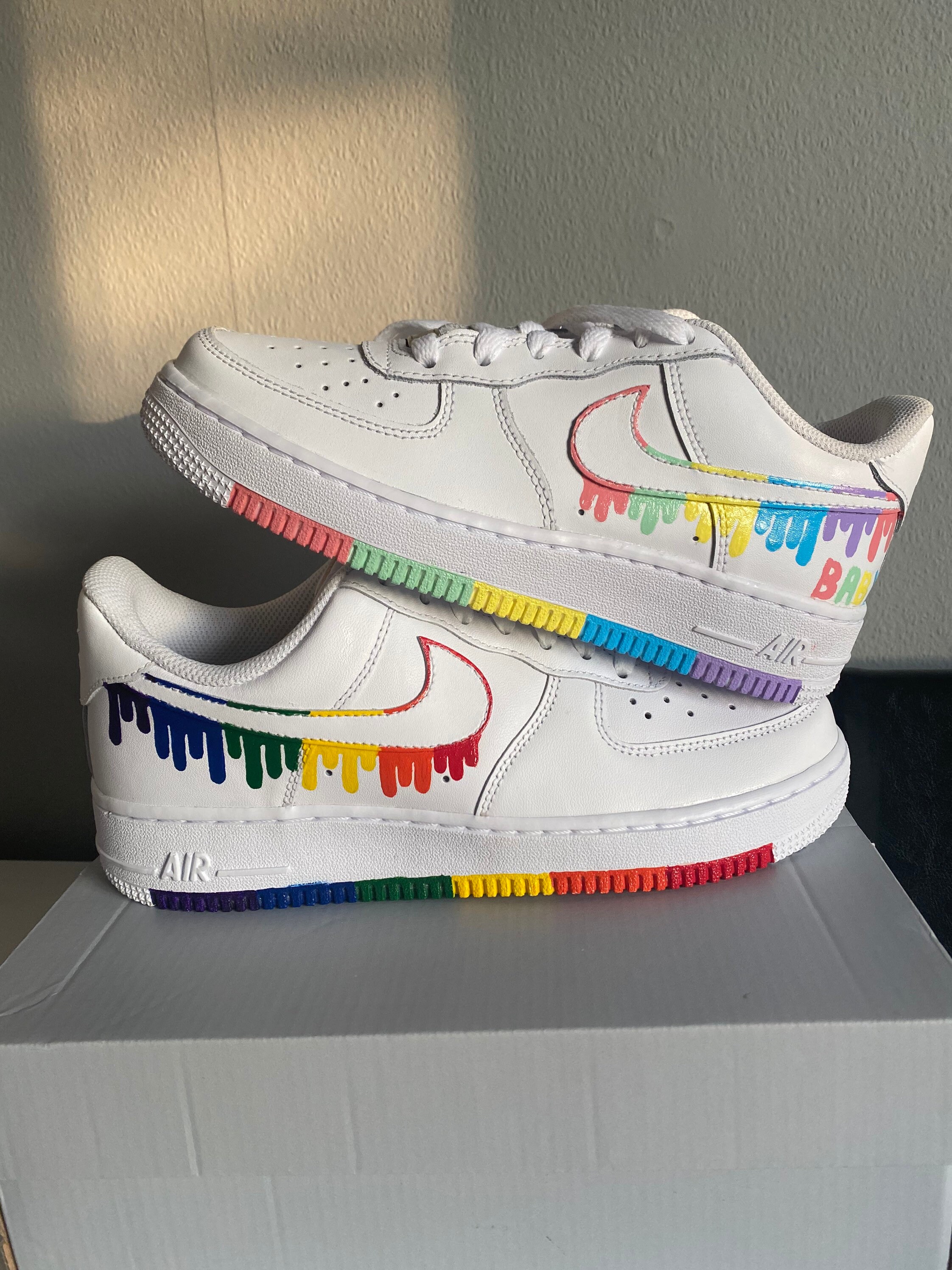 rainbow drip air force 1