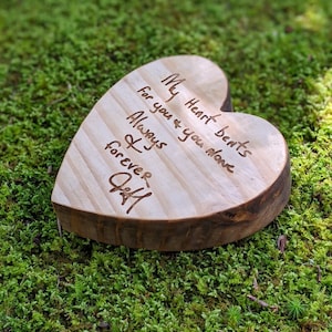 Boîte à bijoux en bois en forme de coeur, Cadeau personnalisé, Mariée, Fait main, Bois découpé, Décoration en bois, Note manuscrite, Laser, Simple, Rustique, Ferme, 5e