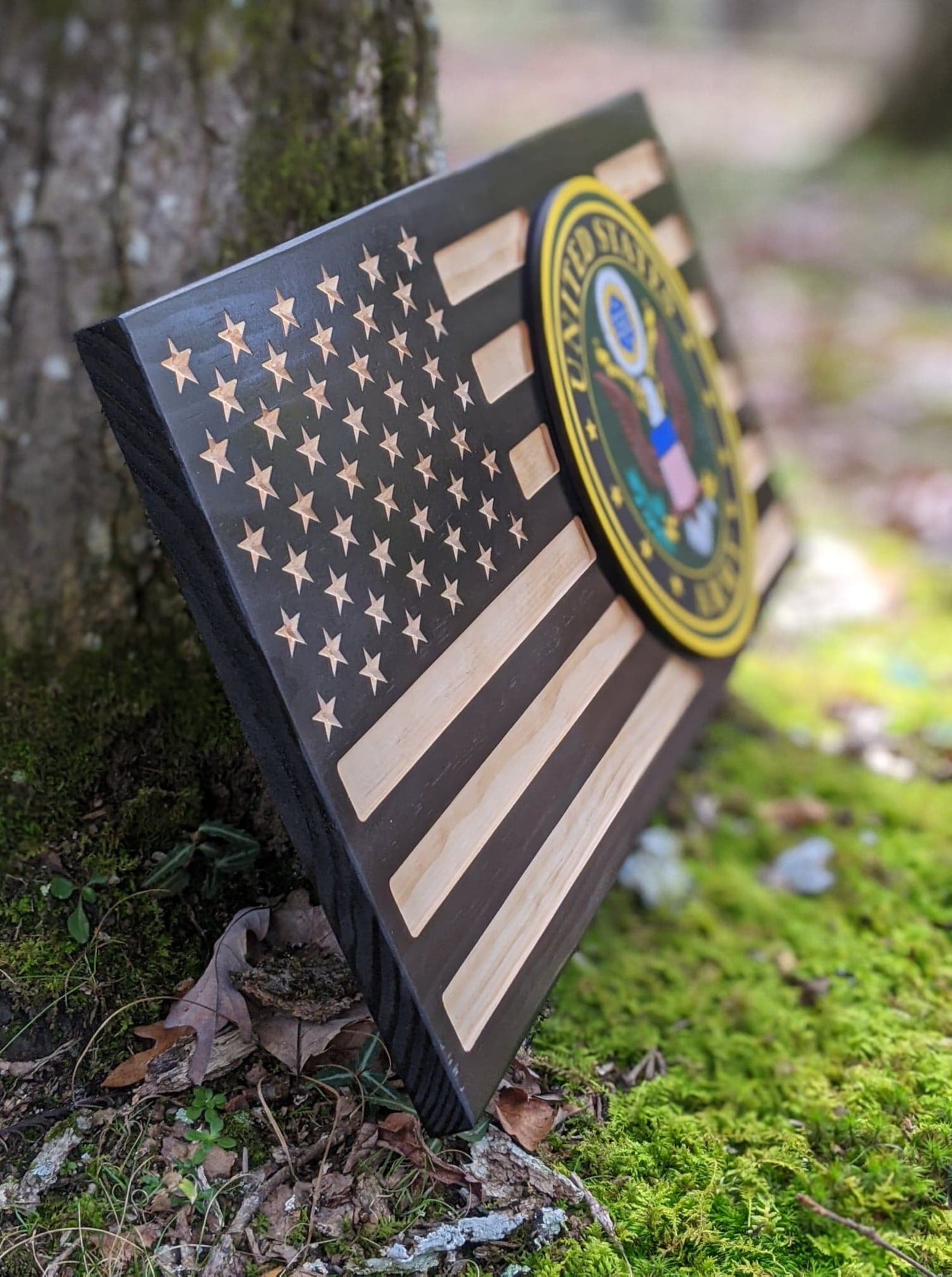 Army Wood Flag Hand Painted Military Wood Sign 3D CNC Etsy
