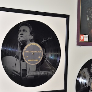 Johnny Cash Vinyl / vintage gift / Records / Johnny Cash Vinyl / Vinyl in Frame / LP Records / Wall Mount Records / Wall Decor / Unique Gift