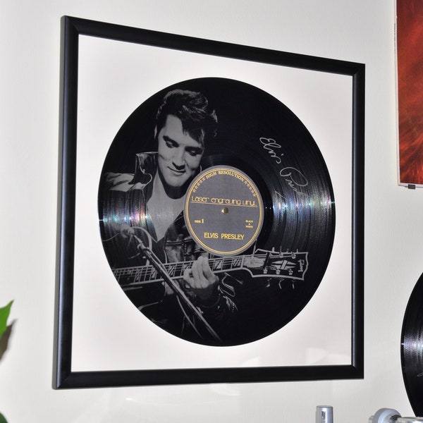 Elvis Presley vinyl / vintage gift / Records / Laser Engraved Vinyl / Vinyl in Frame / LP Records / Wall Decor / Unique Gift