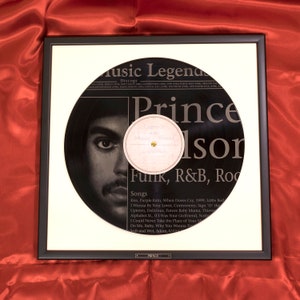 Prince vinyl, Records , Vintage Gift / Laser Engraved Vinyl / Vinyl in Frame / LP Records / Wall Mount Records / Wall Decor / Unique Gift