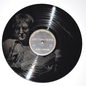 John Lennon vinyl / vintage gift / The Beatles vinyl, Laser Engraved Vinyl / LP Records / Wall Mount Records / Wall Decor / Unique Gift