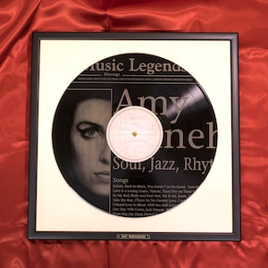 Amy Winehouse vinyl / vintage gift / Records / Laser Engraved Vinyl / Vinyl in Frame / LP Records / Wall Decor / Unique Gift