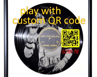Michael Jackson vinyl / Custom QR Code /  Laser Engraved Vinyl /  / LP Records / QR code gift / Wall Decor / Unique Gift