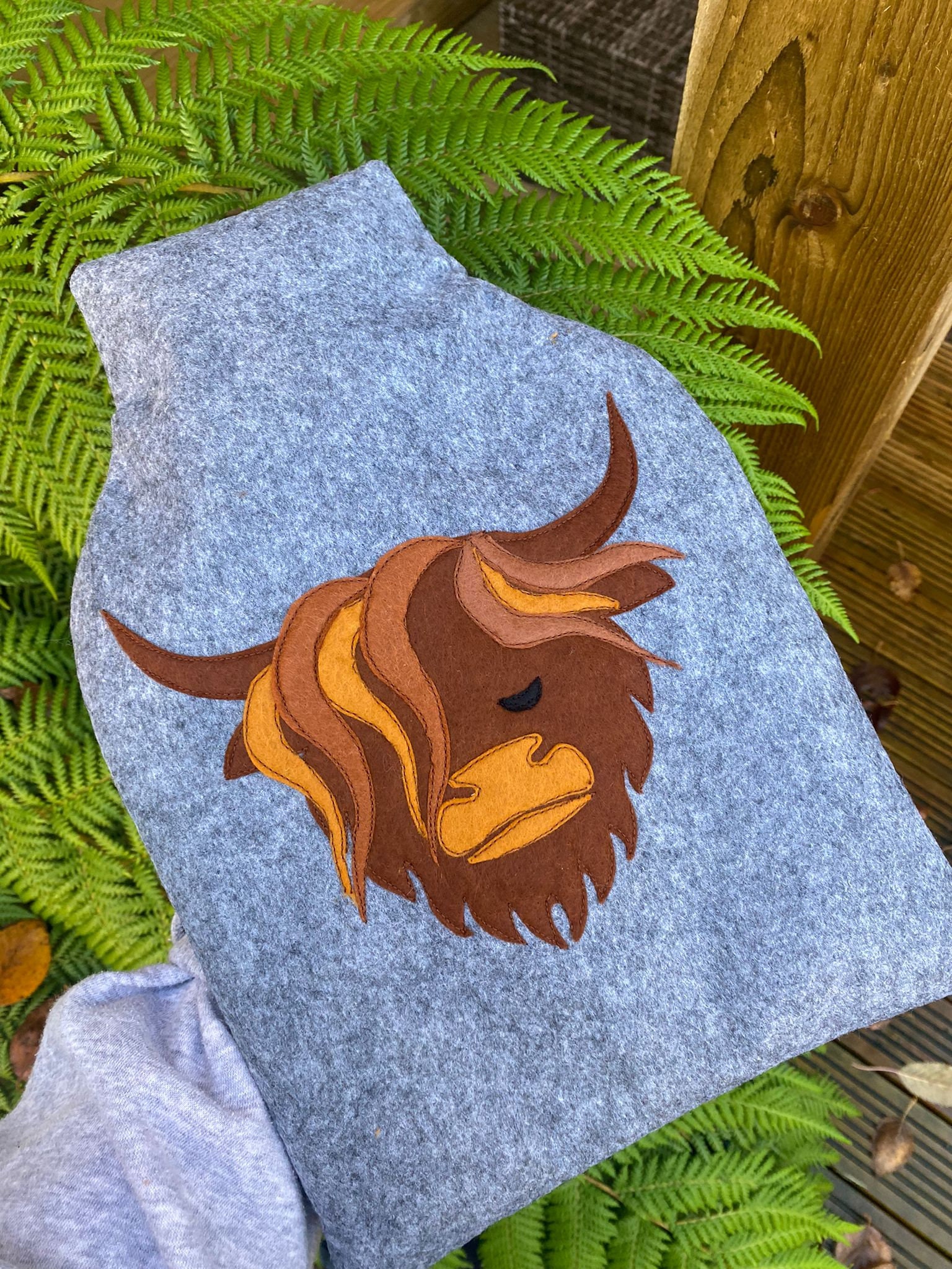 Highland Cow Felt Hot Water Bottle Cover Gift Includes 2L Etsy