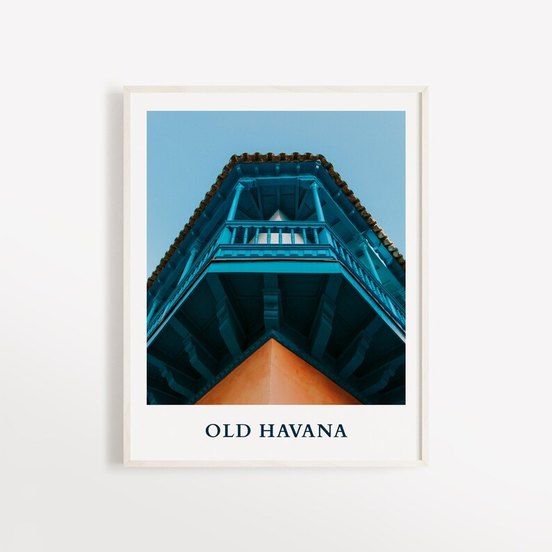 Cartel de impresión de arte de La Habana Vieja / Arte mural / Fotografía de arquitectura / Inspiración de viaje / Ambiente de la ciudad / Home Deco / Edificio de la ciudad vieja imagen 1