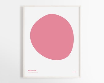 Bubble Gum Art Print Poster | Wall Art | Supersoft |Pink Bold Shape | Colorful Art | Ordinary Shape | Abstract | Home Deco | Modern Art