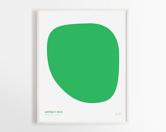 Abstract Hulk Art Print Poster | Wall Art | Supersoft | Green Bold Shape | Colorful Art | Ordinary Shape| Abstract | Home Deco | Modern Art