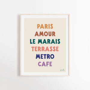 Paris Travel Art Print: French Cafe, Metro, Amour (Matte)