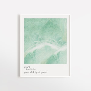 Green Jade Texture Art Print: Minimalist Gemstone Photography