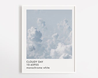 Cloudy Day Art Print Poster / Wall Art / Fotografía minimalista / Cloud Texture Print / White Smooth Sky / Sky Art / Cloudy Sky Art Print