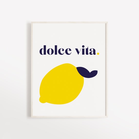 Dolce Vita Lemon Art Print: Minimalist Italian Kitchen Decor