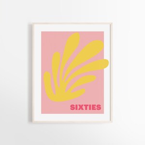 Sixties Abstract Art Print | Abstract Art | Pop Colors | Inspired by Matisse Artwork | Pink & Yellow Art | Home Deco | Poster | Modern Art