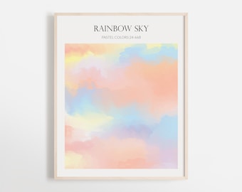 Pastel Rainbow Sky Art Print Poster | Wall Art | Pastel Color Gradients | Paint Art | Modern Art | Home Deco | Abstract | Colorful Art