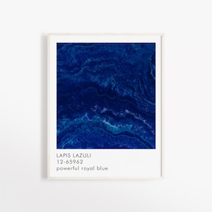 Blue Lapis Lazuli Texture Art Print: Minimalist Gemstone Photography