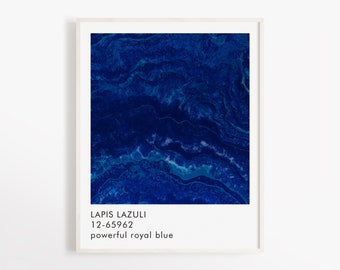 Powerful Blue Lapis Lazuli Art Print Poster | Wall Art | Minimalist Photography | Gemstone texture | Royal Blue Art