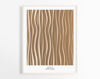 Ivory Coral Art Print Poster | Wall Art | Texture | Beige Shades | Terracotta Color | Beige & Brown | Ivory Beige | White Coral Texture