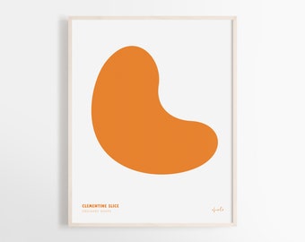 Clementine Slice Art Print Poster | Wall Art | Supersoft | Orange Bold | Colorful Art | Ordinary Shape | Abstract | Home Deco | Modern Art