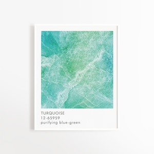 Turquoise Gemstone Texture Art Print: Blue Green Wall Decor