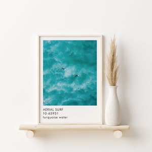 Cartel de impresión de arte de surf aéreo | Arte mural | Fotografía minimalista | Textura Water Surf Print | Arte de color azul | Mar imagen 5