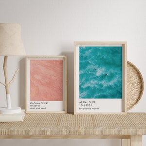 Cartel de impresión de arte de surf aéreo | Arte mural | Fotografía minimalista | Textura Water Surf Print | Arte de color azul | Mar imagen 3
