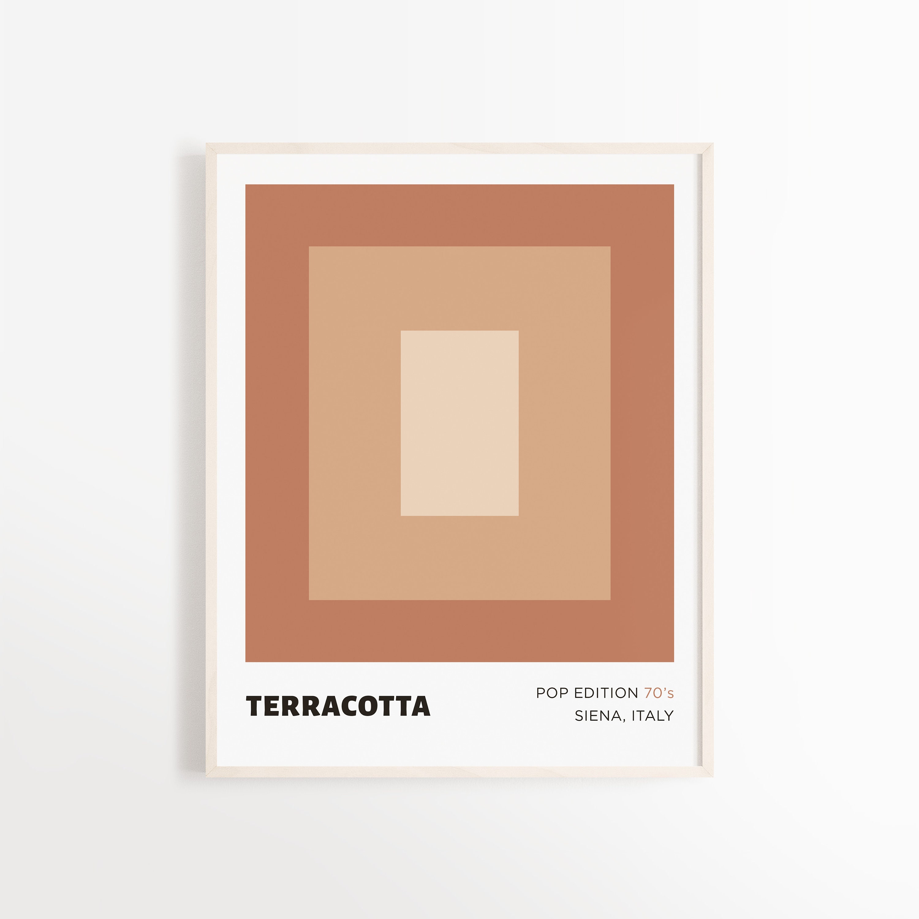 Italian Terracotta Blocks Art Print | Poster Color Block Wall Printables Beige Gradient Abstract Pas