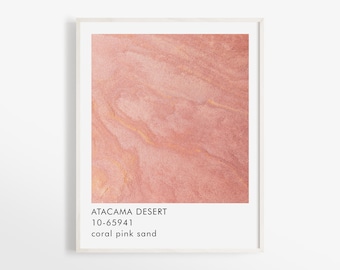 Atacama Desert Art Print Poster | Wall Art | Minimalist Photography | Texture Art | Pink Sand Color | Atacama Art | Pink Monochrome