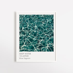 Blue Lagoon Art Print Poster | Wall Art | Minimalist Photography | Texture Water Print Poster | Blue Color Art