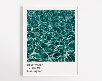 Blue Lagoon Art Print Poster | Wall Art | Minimalist Photography | Texture Water Print Poster | Blue Color Art