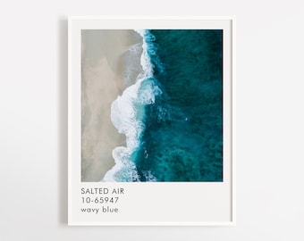 Salted Air Art Print Poster | Wall Art | Minimalist Photography | Texture Water Print Poster | Blue Color Art | Sea Art | Blue Waves